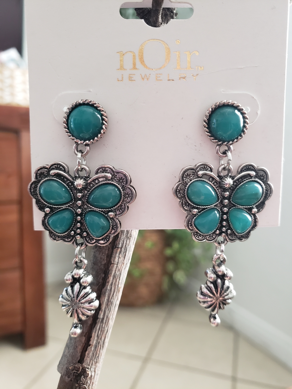 nOir Jewelry Turquoise Butterfly Drop Earrings